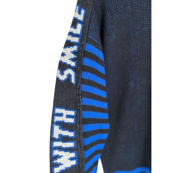 Vtg Revolution Graphic Knit Sweater "Master Of My Dream" Design Striped - Picture 6 of 9